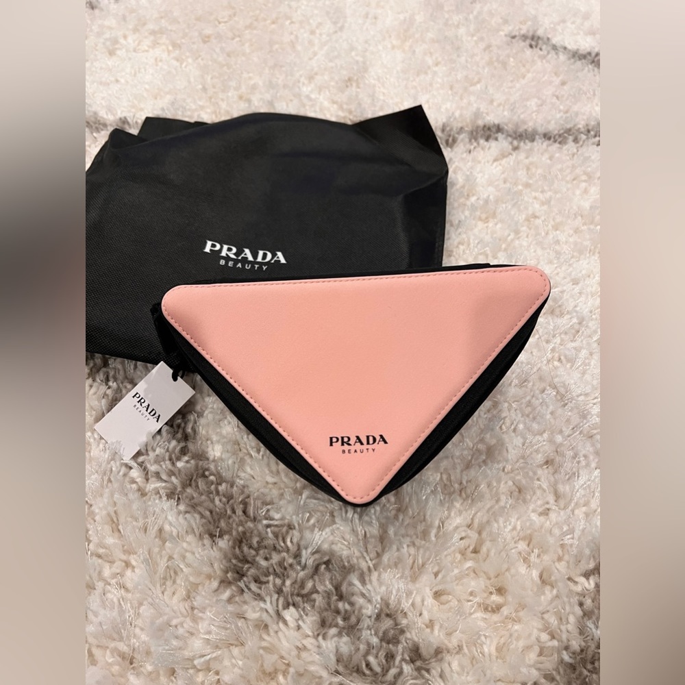 PRADA BEAUTY - PINK TRIANGLE PARADOXE ZIP POUCH BAG - NEW WITH TAGS